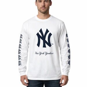 Eric Emanuel Men’s Ee Yankees 2024 World Series White Long Sleeve Shirt Sz M